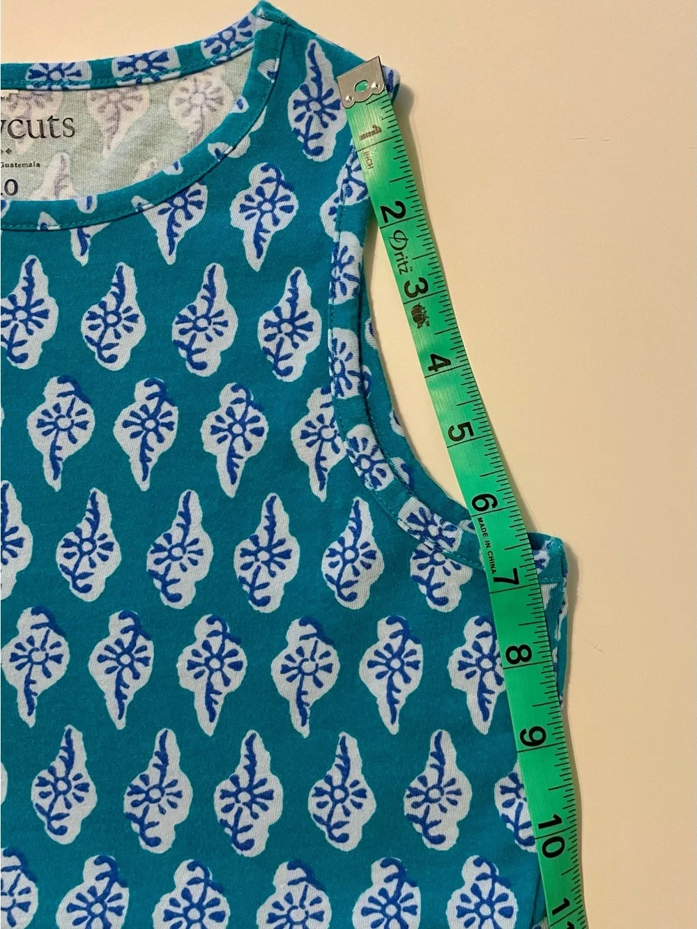Crewcuts Teal Sleeveless Printed Flared Dress